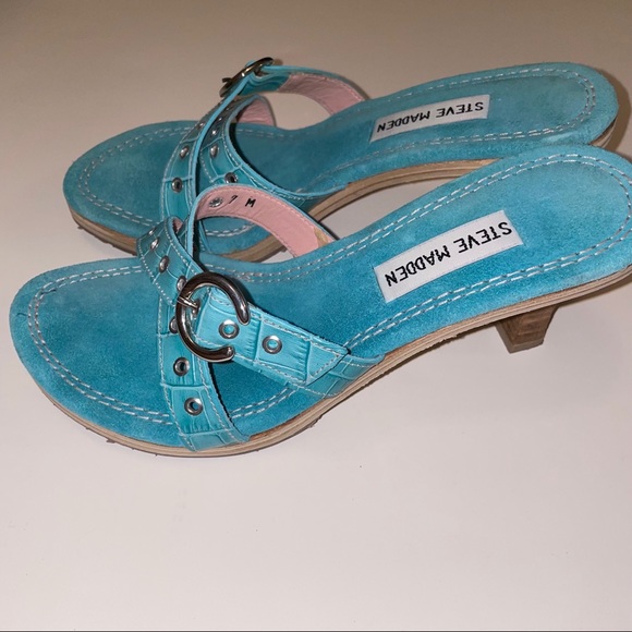 NWOT Steve Madden Teal Heels - Picture 2 of 7